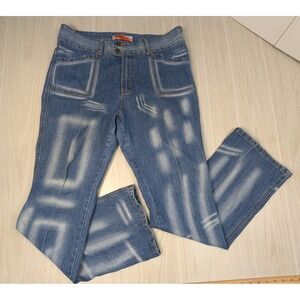 APOLLO Jeans Women's 15/16 Stretch Distressed Bootcut‎ Bleached high rise